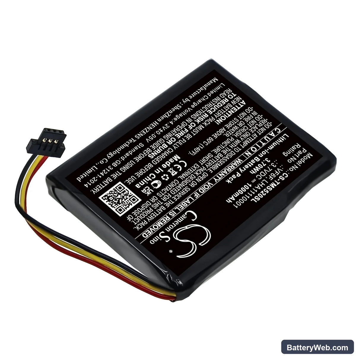 TomTom Start 52 Replacement Battery, 3.7V, 1000mAh, Li-ion 2