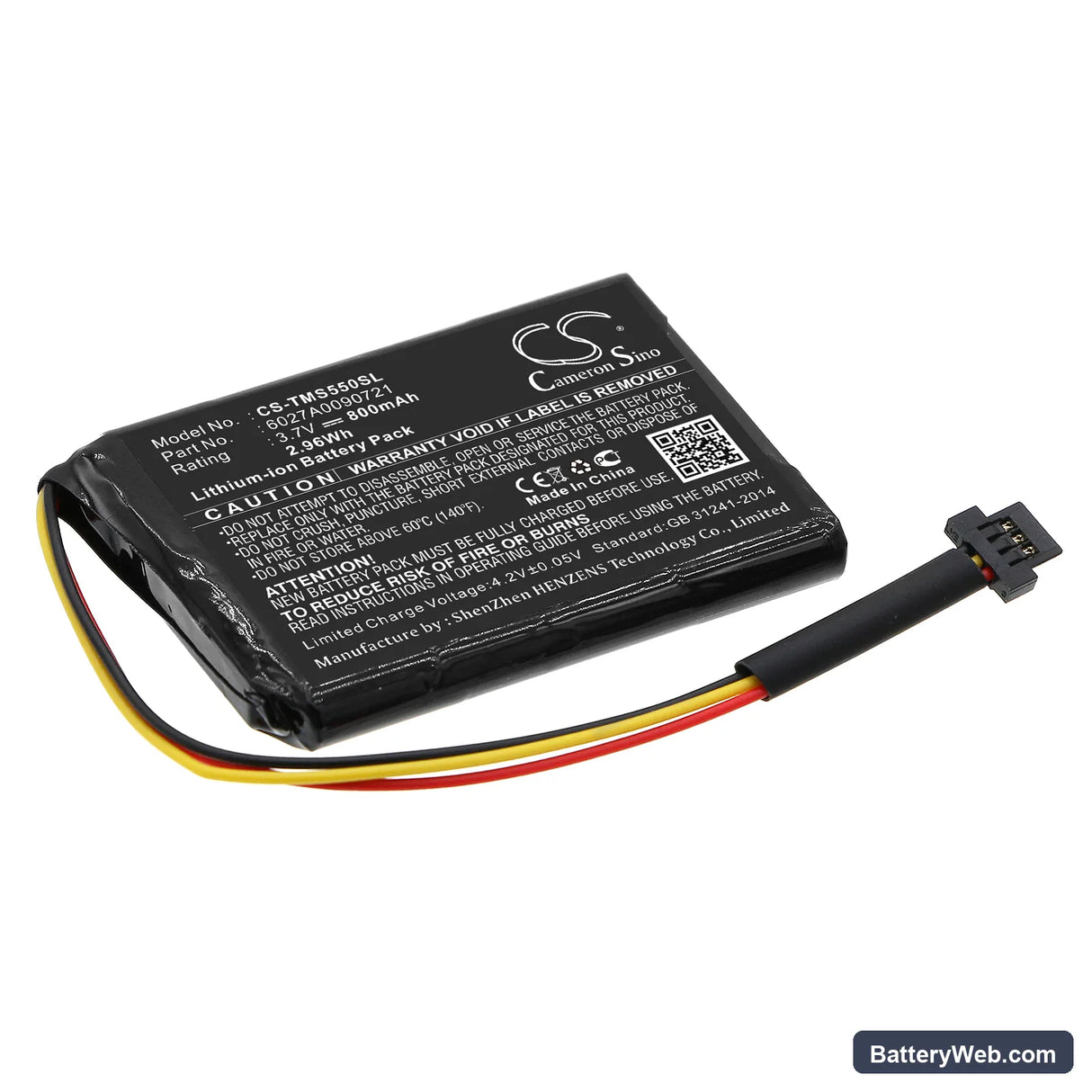 TomTom 1EF0.017.03 Replacement Battery, 3.7V, 800mAh, Li-ion 1