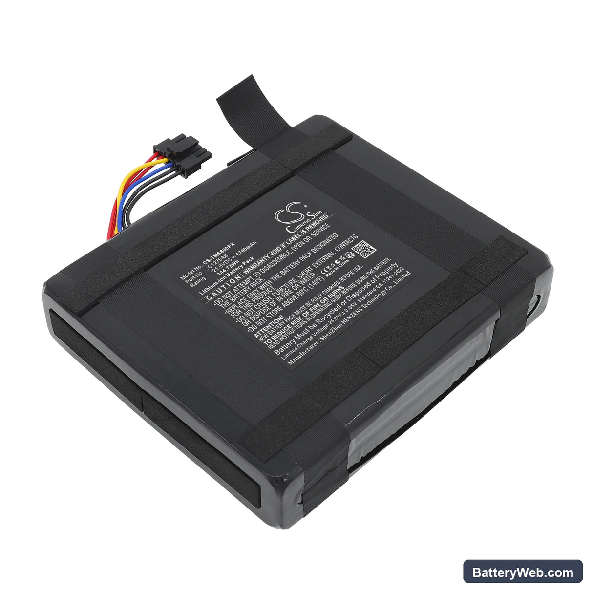 TerraMow S800 Replacement Battery, 21.6V, 6700mAh, Li-ion 1