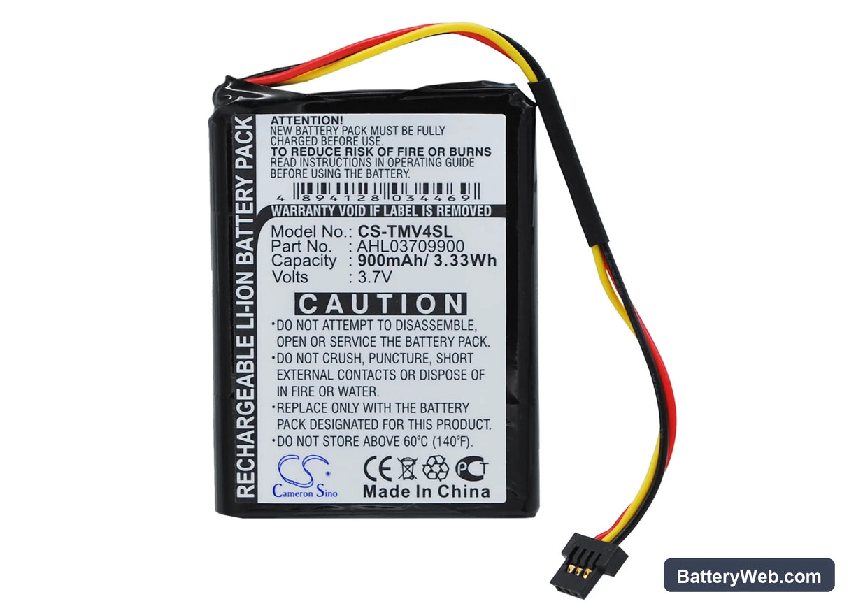 TomTom One V4 Replacement Battery, 3.7V, 900mAh, Li-ion 1