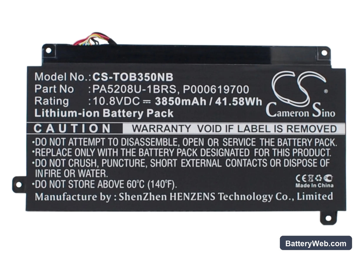 Toshiba Chromebook CB35 Replacement Battery, 10.8V, 3850mAh, Li-Polymer 1