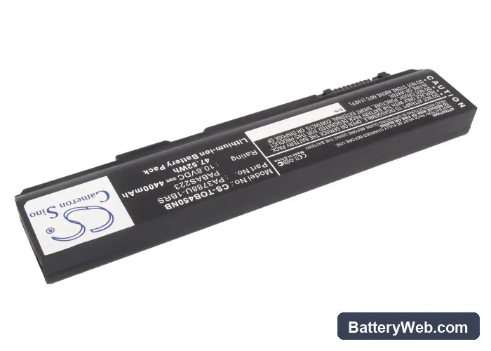 Toshiba Dynabook Satellite B450/B Replacement Battery, 10.8V, 4400mAh, Li-ion 2
