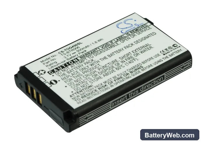 Toshiba G450 Replacement Battery, 3.7V, 500mAh, Li-ion 3