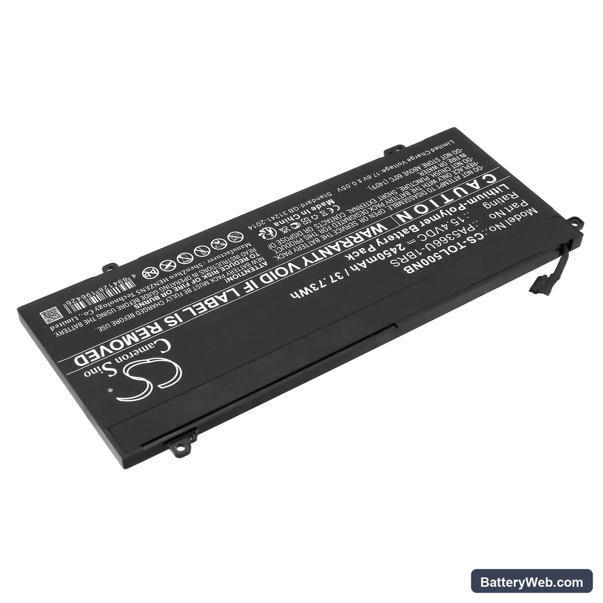 Toshiba Dynabook Satellite Pro L50 Replacement Battery, 15.4V, 2450mAh, Li-Polymer 2