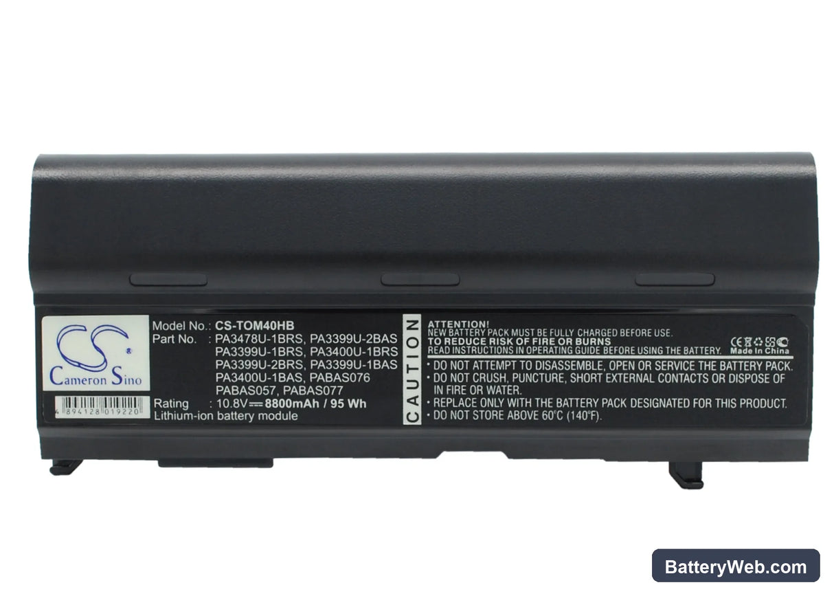 Toshiba Satellite A80-116 Replacement Battery, 10.8V, 8800mAh, Li-ion 1