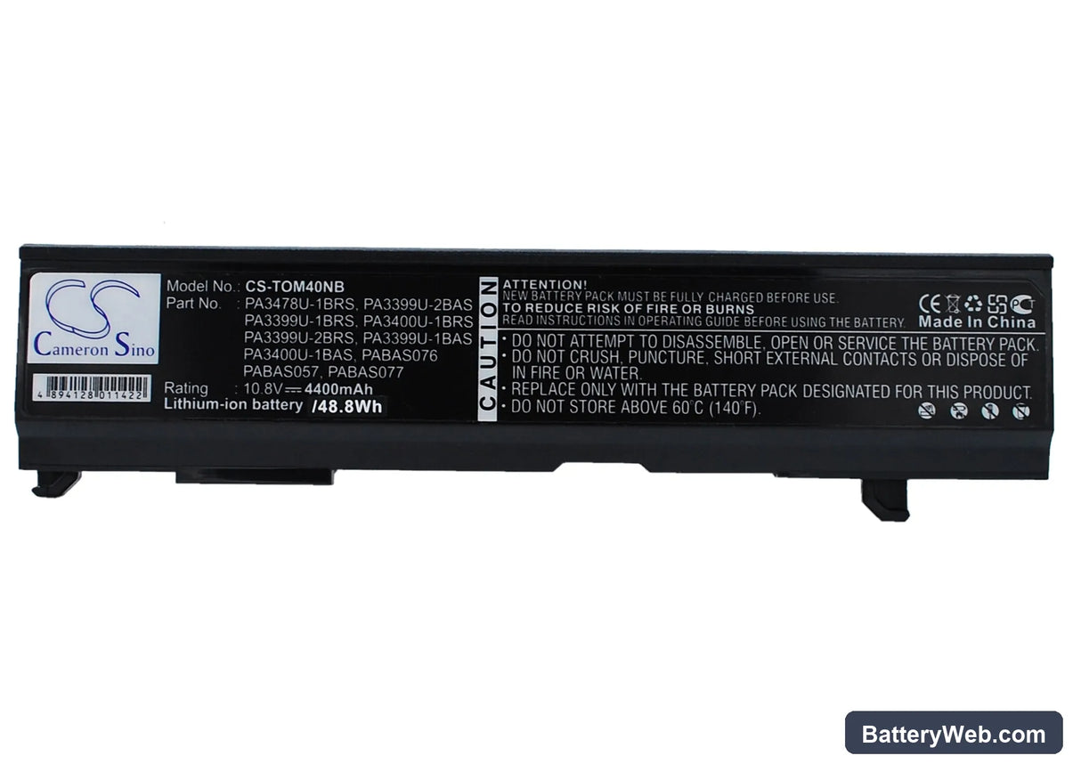 Toshiba Satellite A80-116 Replacement Battery, 10.8V, 4400mAh, Li-ion 5