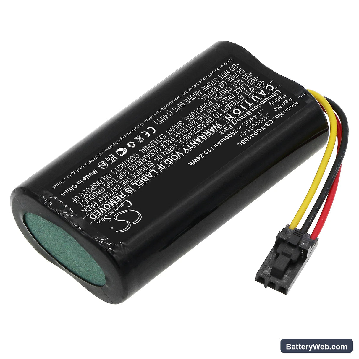 Topcon SR GPS Replacement Battery, 7.4V, 2600mAh, Li-ion 2