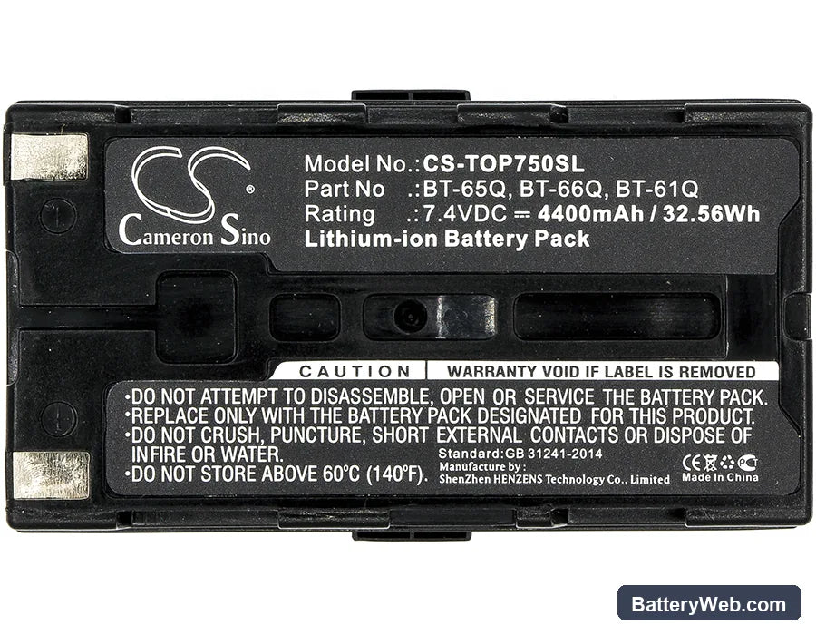 Topcon Field Controller FC100 Replacement Battery, 7.4V, 4400mAh, Li-ion 3