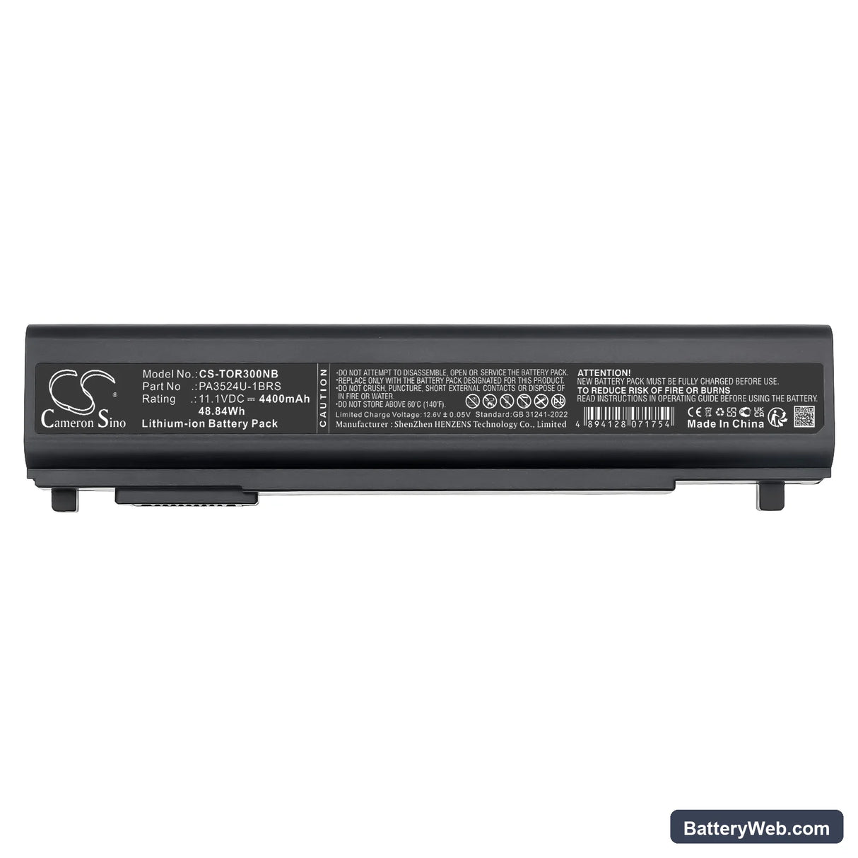 Toshiba Portege R30 Replacement Battery, 11.1V, 4400mAh, Li-ion 5