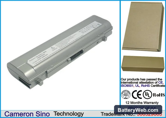Toshiba Libretto U100 Replacement Battery, 10.8V, 3400mAh, Li-ion 1
