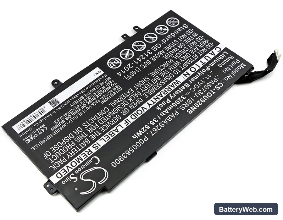 Toshiba Satellite U925t Replacement Battery, 11.1V, 3200mAh, Li-Polymer 2