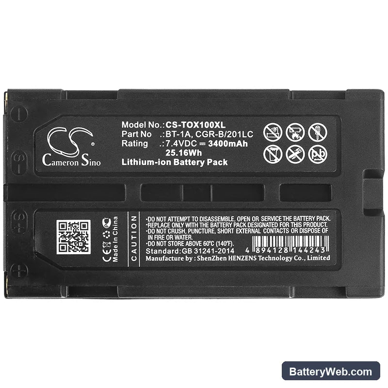 Topcon SX-1 Replacement Battery, 7.4V, 3400mAh, Li-ion 3