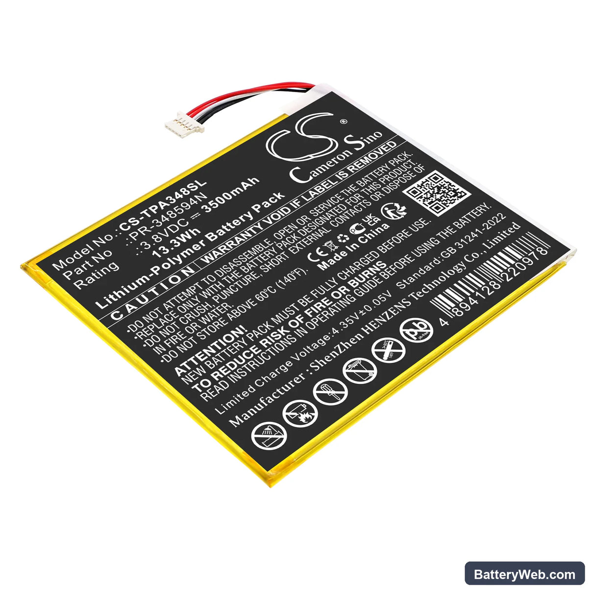Topdon ArtiMINI Scan Tool Replacement Battery, 3.8V, 3500mAh, Li-Polymer 1