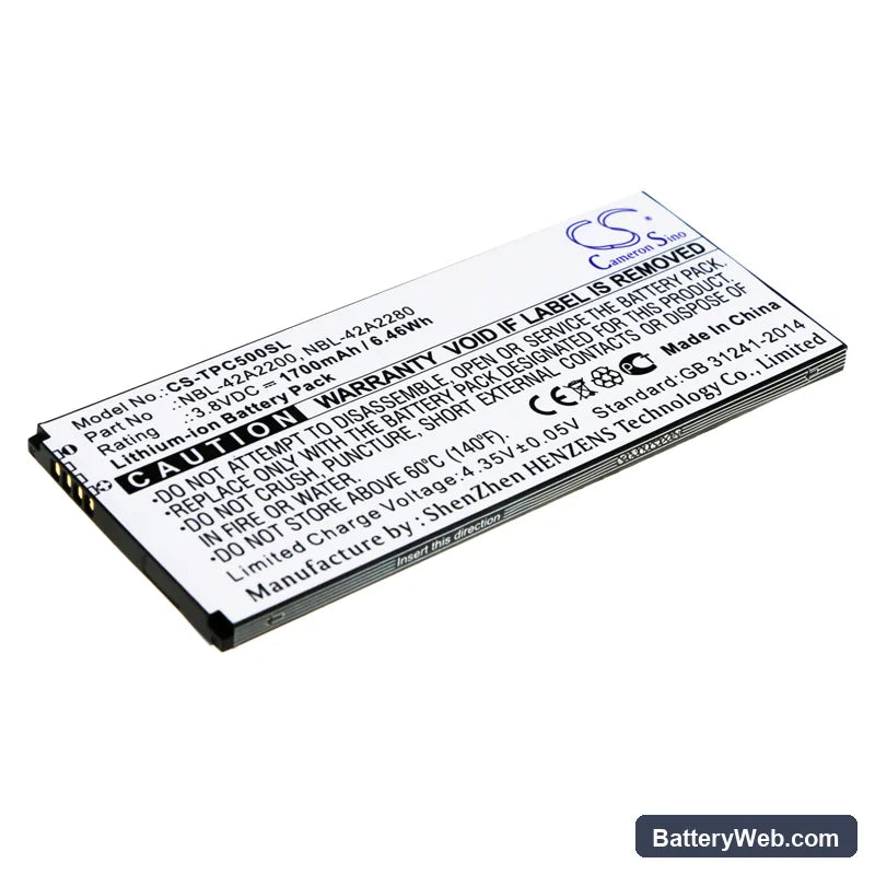 Neffos C5 Replacement Battery, 3.8V, 1700mAh, Li-ion 1