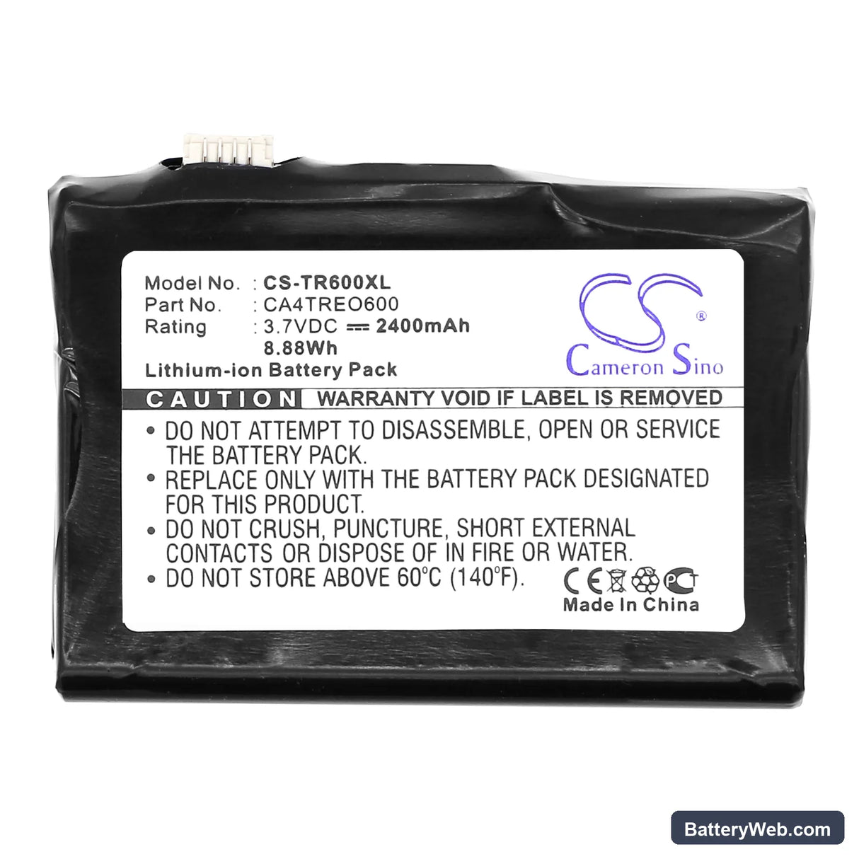 Palm Treo 600 Replacement Battery, 3.7V, 2400mAh, Li-ion 5