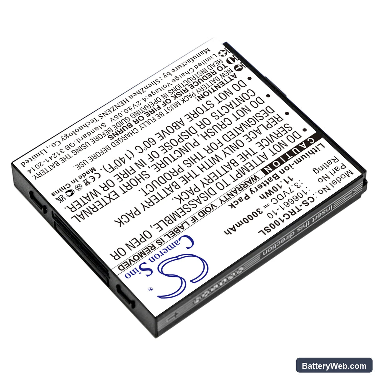 Trimble TDC100 Replacement Battery, 3.7V, 3000mAh, Li-ion 2