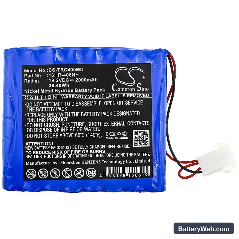 Trismed Cardipia 400 Replacement Battery, 19.2V, 2000mAh, Ni-MH 3