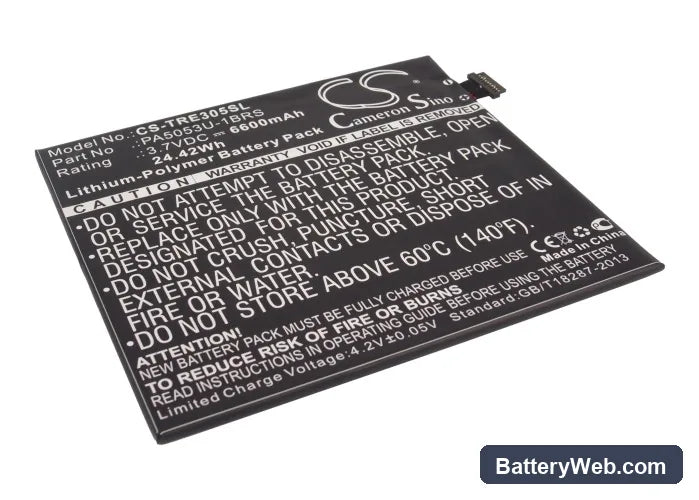 Toshiba Excite 10 Replacement Battery, 3.7V, 6600mAh, Li-Polymer 1