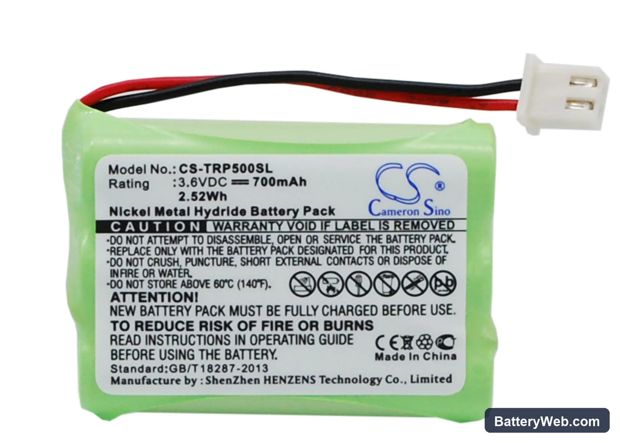 Tri-Tronics Pro 500XL Replacement Battery, 3.6V, 700mAh, Ni-MH 1