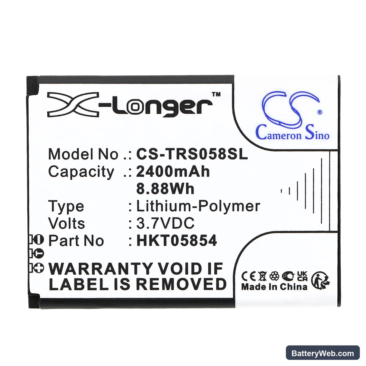 Thuraya SatSleeve Replacement Battery, 3.7V, 2400mAh, Li-Polymer 3