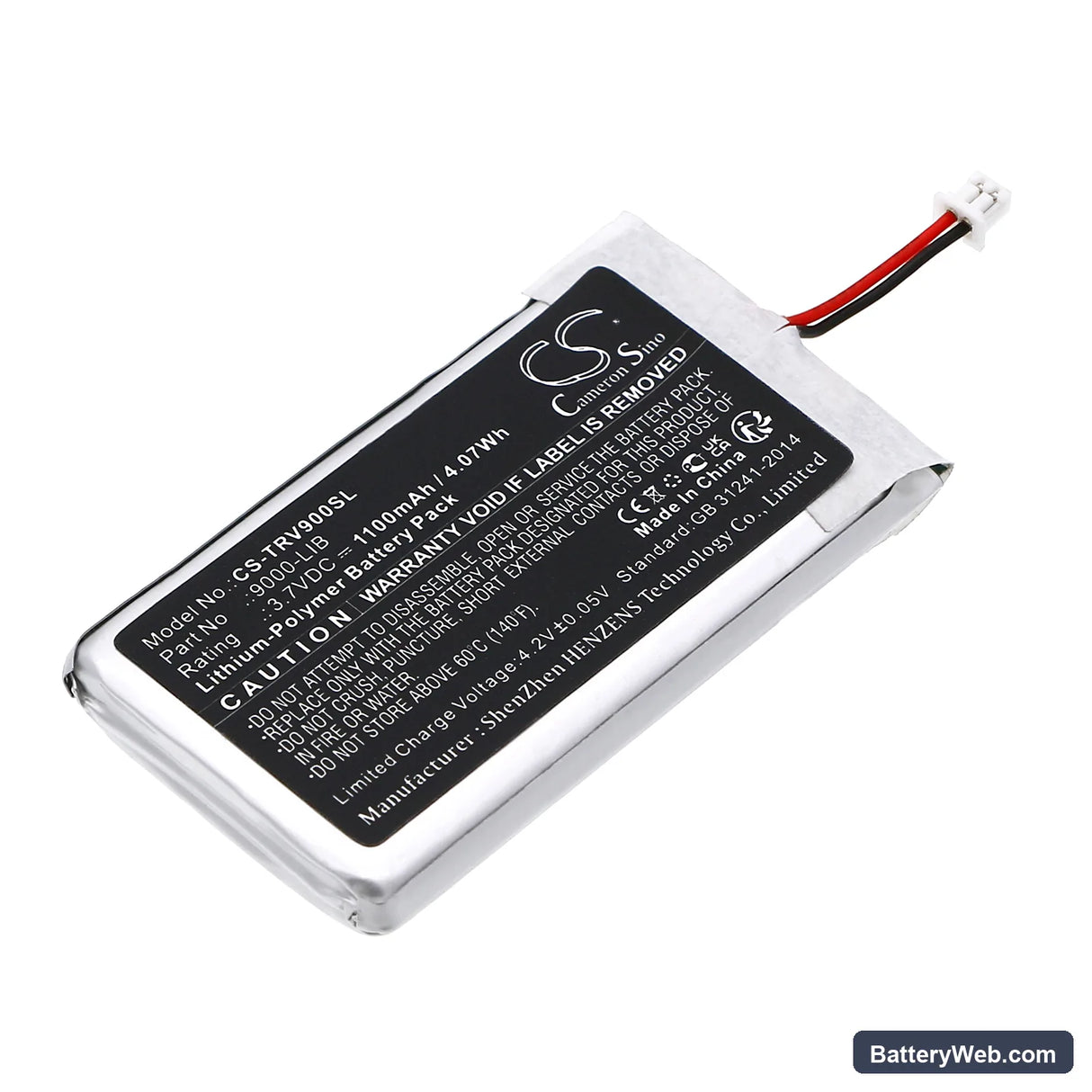 Trail Tech Voyager Replacement Battery, 3.7V, 1100mAh, Li-Polymer 1
