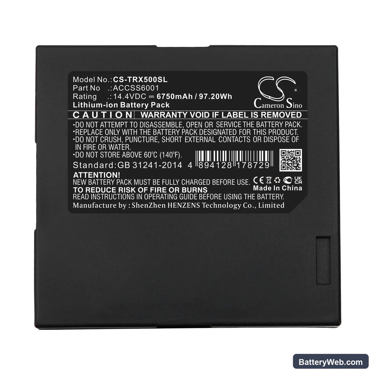 FARO 3D laser scanner Replacement Battery, 14.4V, 6750mAh, Li-ion 5