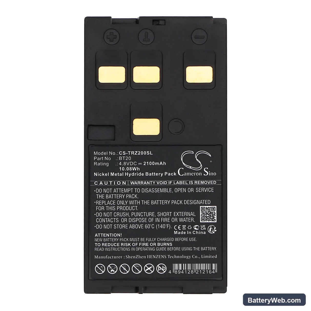 Hi-Target DT02 Replacement Battery, 4.8V, 2100mAh, Ni-MH 4