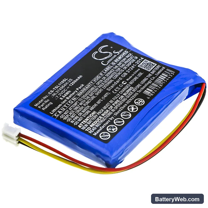 Tosight TSEL-110 Replacement Battery, 7.2V, 1200mAh, Li-ion 1