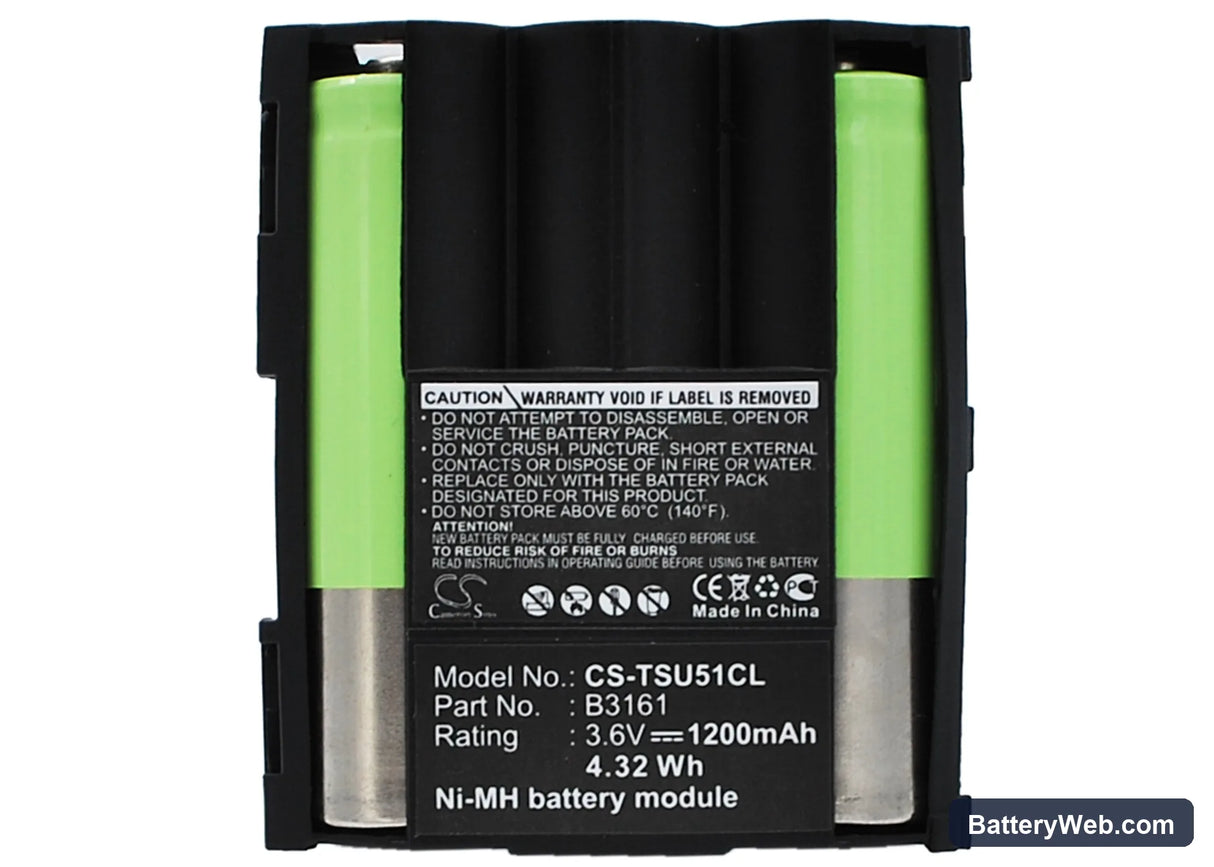 Hirschmann 1200 Replacement Battery, 3.6V, 1200mAh, Ni-MH 5