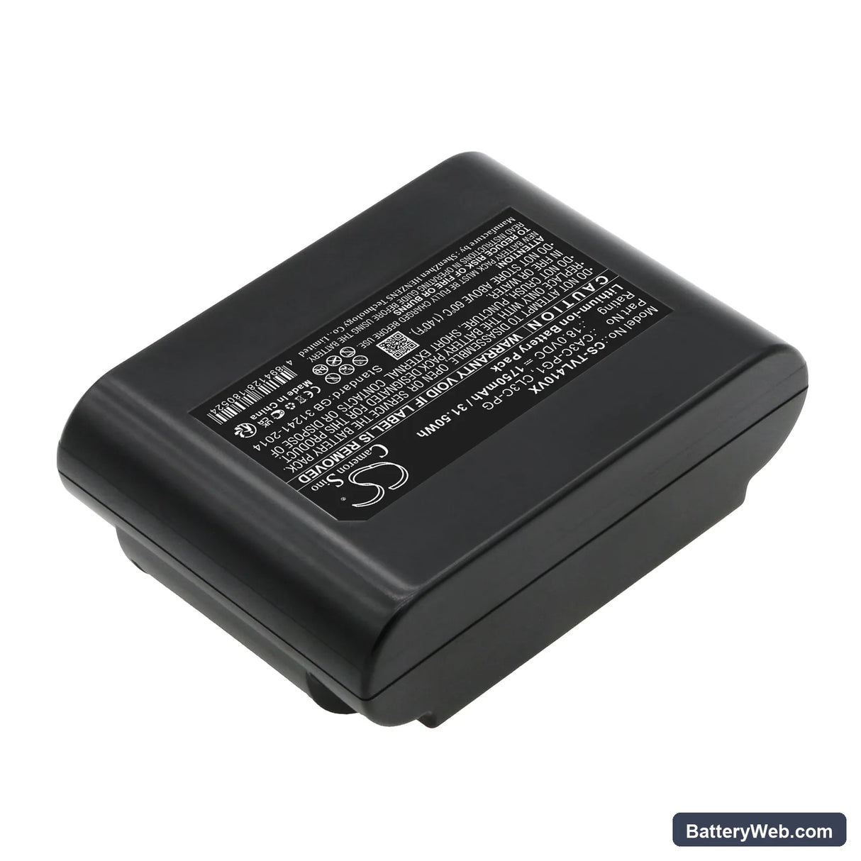 Midea VH02-VS Replacement Battery, 18V, 1750mAh, Li-ion 2