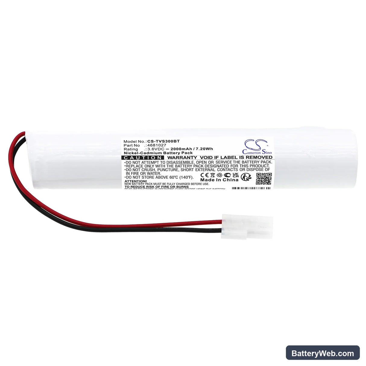 NLB 365 Replacement Battery, 3.6V, 2000mAh, Ni-CD 3