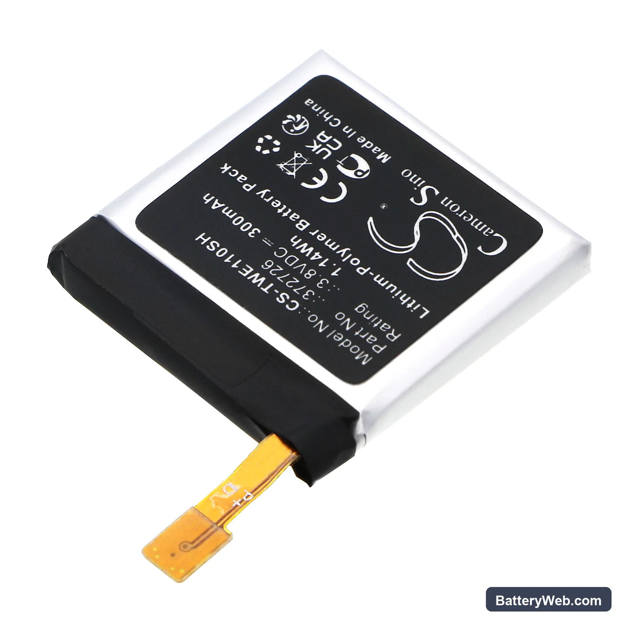 Ticwatch WE11098 Replacement Battery, 3.8V, 300mAh, Li-Polymer 2