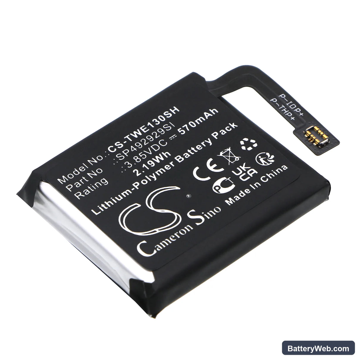 Ticwatch Pro 3 Replacement Battery, 3.85V, 570mAh, Li-Polymer 1