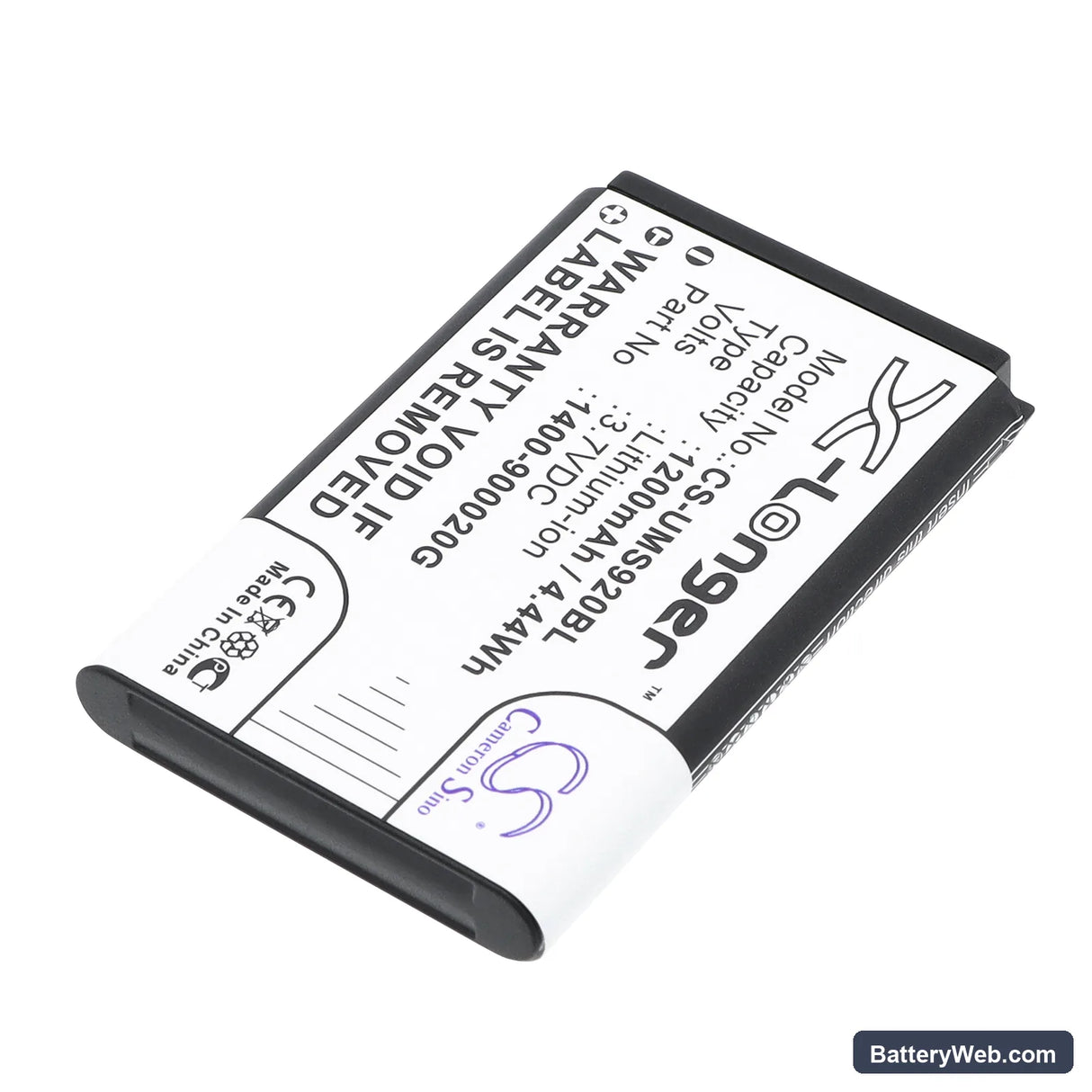Unitech MS920 Replacement Battery, 3.7V, 1200mAh, Li-ion 2