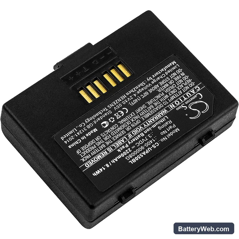 Unitech PA550 Replacement Battery, 3.7V, 2200mAh, Li-ion 2