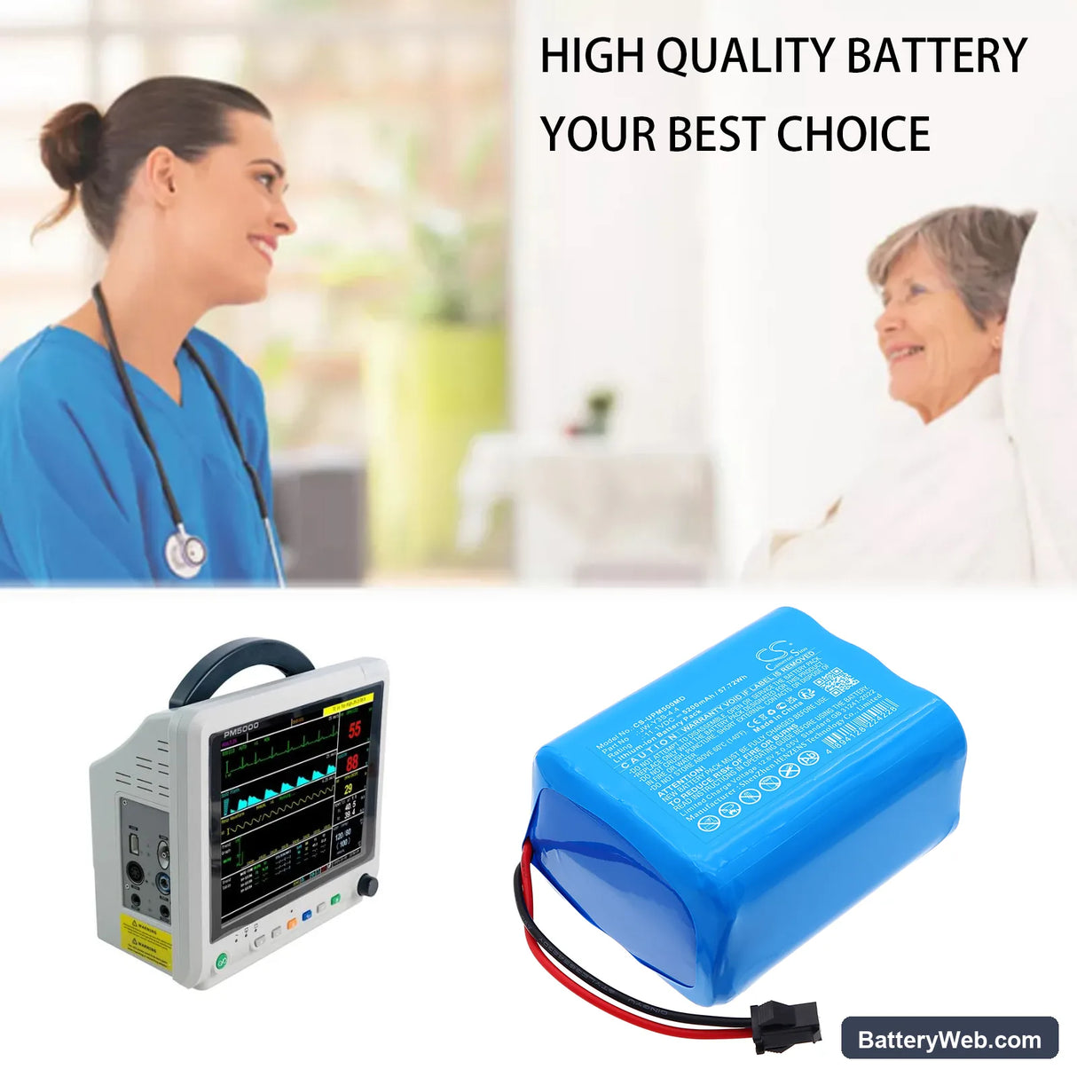 UTECH UTMI Patient monitor Replacement Battery, 11.1V, 5200mAh, Li-ion 6