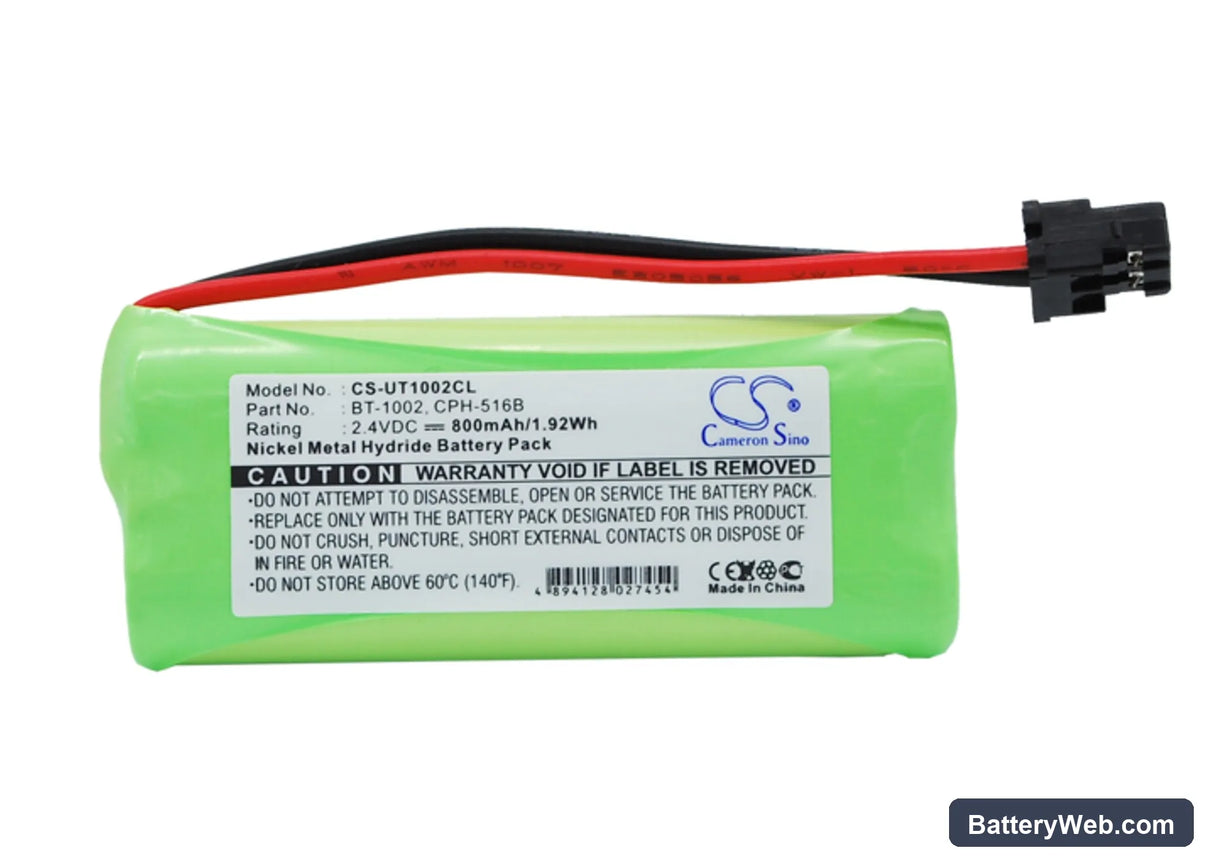 Toshiba DCX100 Replacement Battery, 2.4V, 800mAh, Ni-MH 1