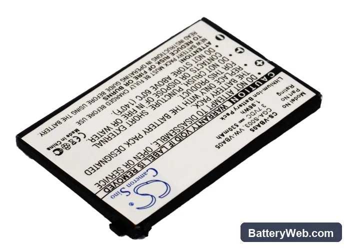 Panasonic SV-AS10-W Replacement Battery, 3.7V, 530mAh, Li-ion 2