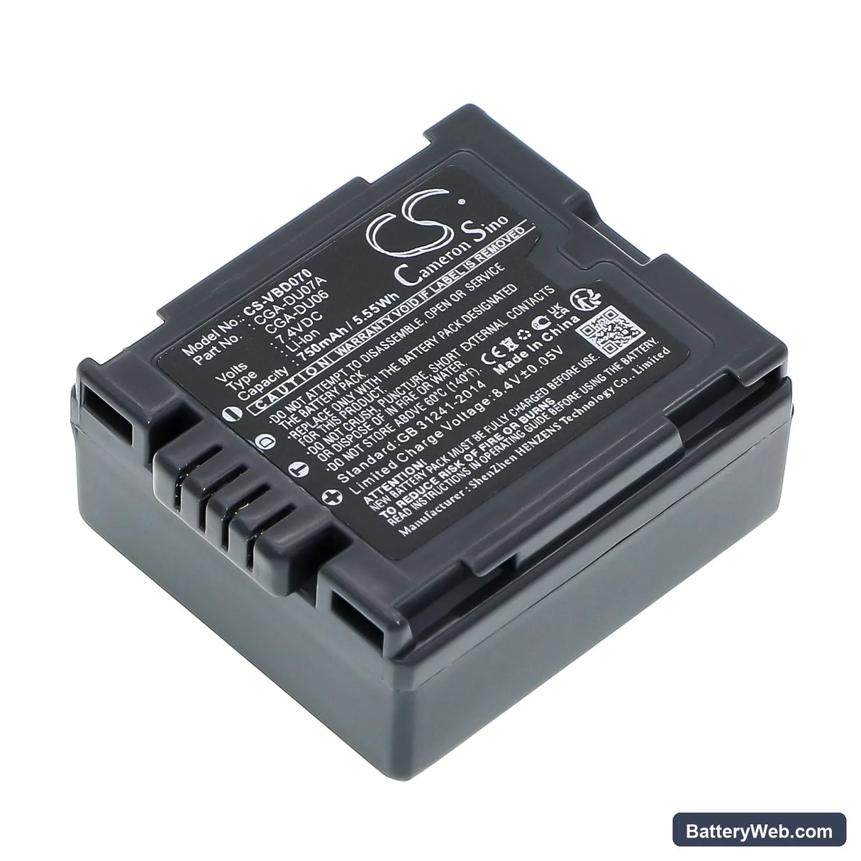 Hitachi DZ-MV730A Replacement Battery, 7.4V, 750mAh, Li-ion 1