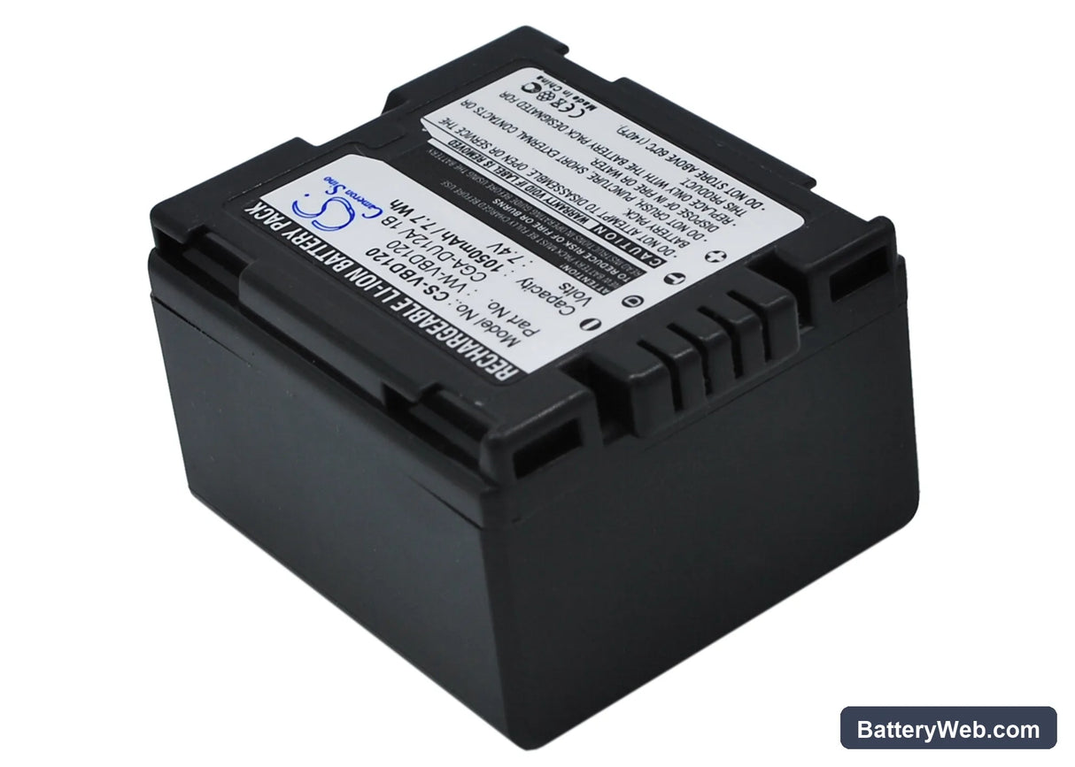 Panasonic NV-GS10 Replacement Battery, 7.4V, 1050mAh, Li-ion 2