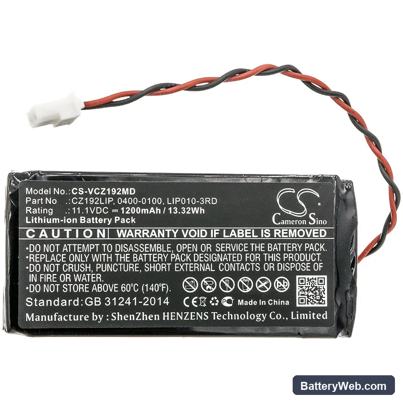 Verathon GlideScope Monitor Replacement Battery, 11.1V, 1200mAh, Li-ion 3