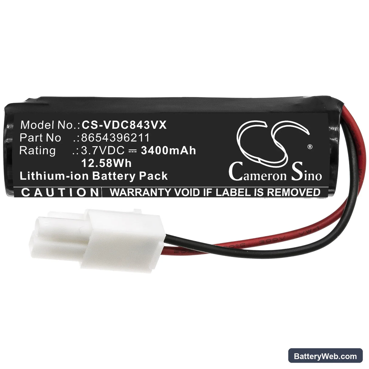 Vileda Quick & Clean Replacement Battery, 3.7V, 3400mAh, Li-ion 3