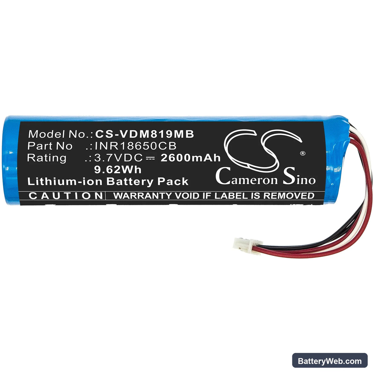 V Tech VM819 Replacement Battery, 3.7V, 2600mAh, Li-ion 3