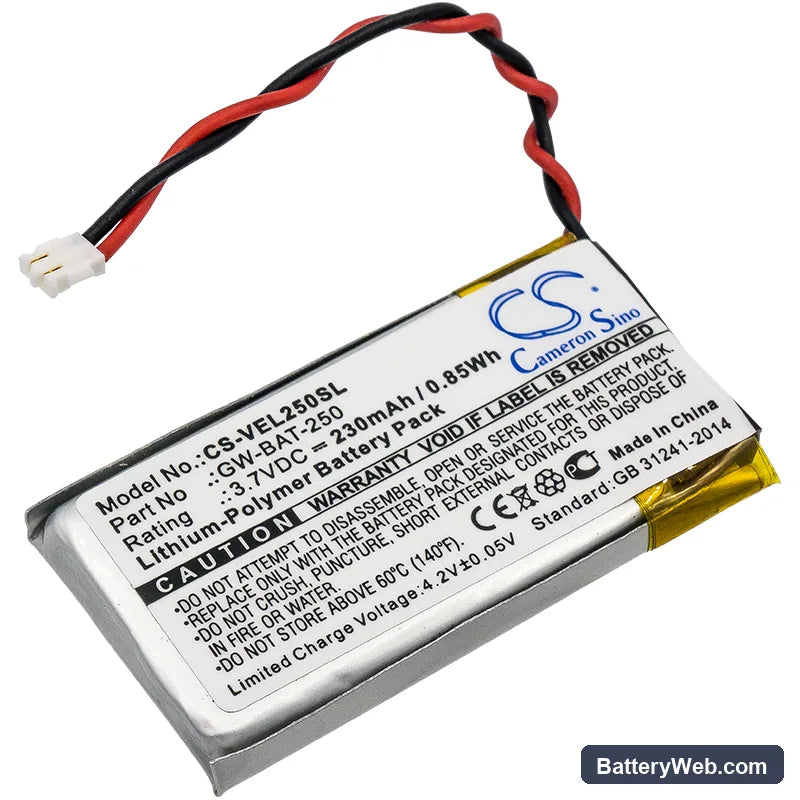 Vernier Go Wireless Link Replacement Battery, 3.7V, 230mAh, Li-Polymer 1