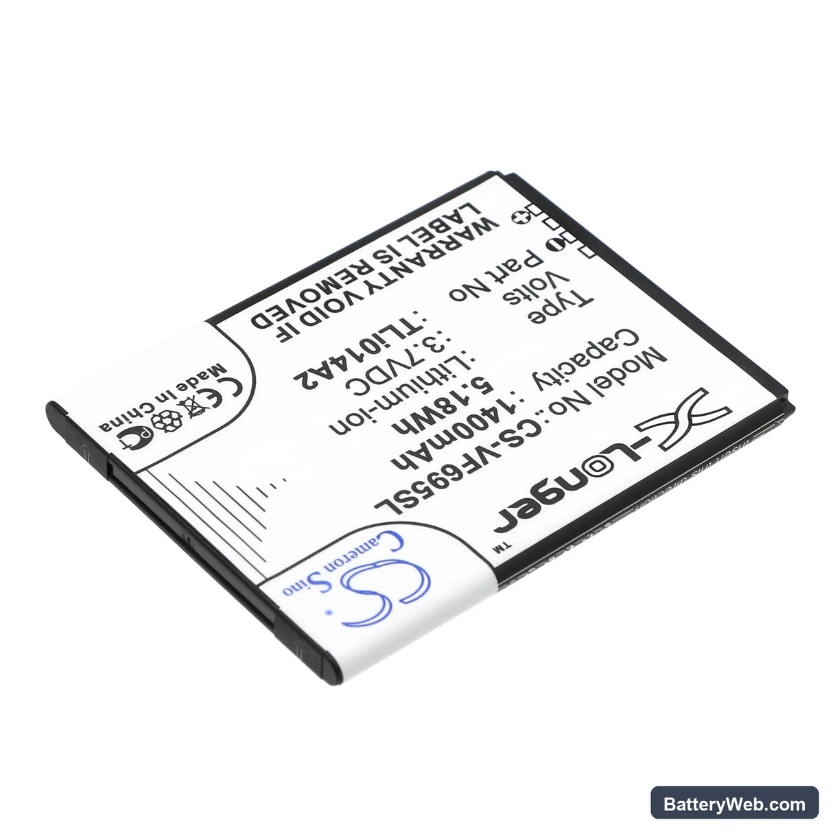 Vodafone Smart First 6 Replacement Battery, 3.7V, 1400mAh, Li-ion 2