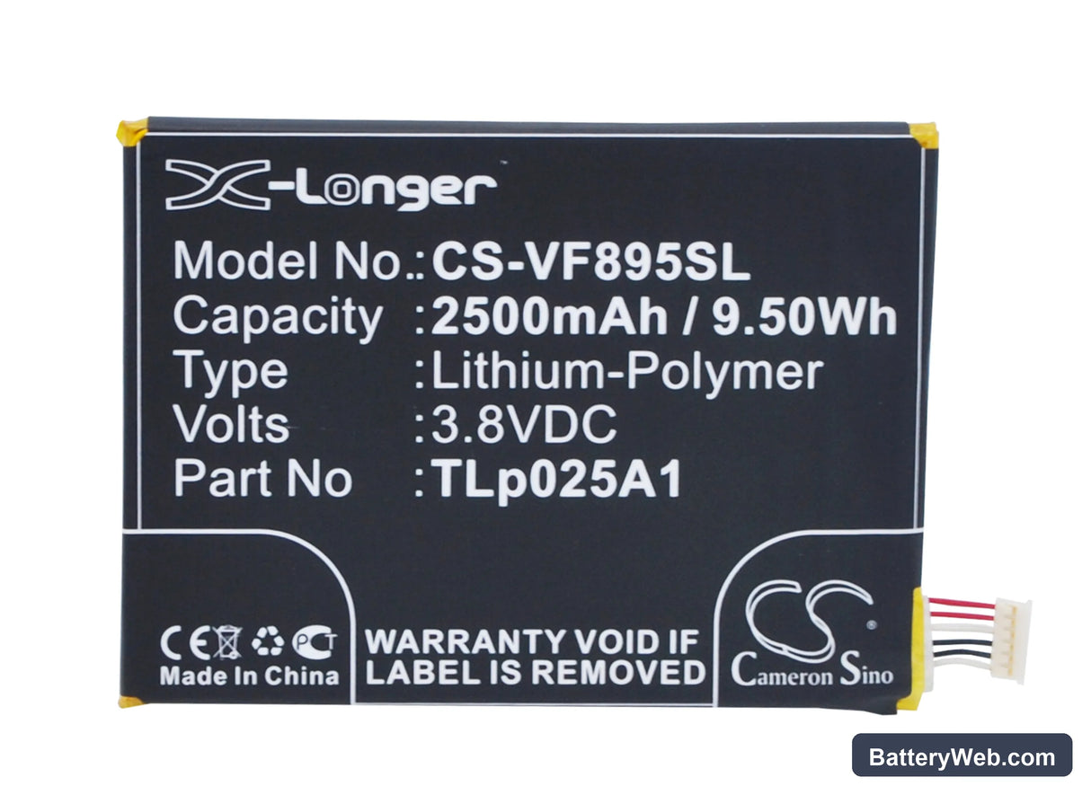 Vodafone Smart Prime 6 Replacement Battery, 3.8V, 2500mAh, Li-Polymer 5