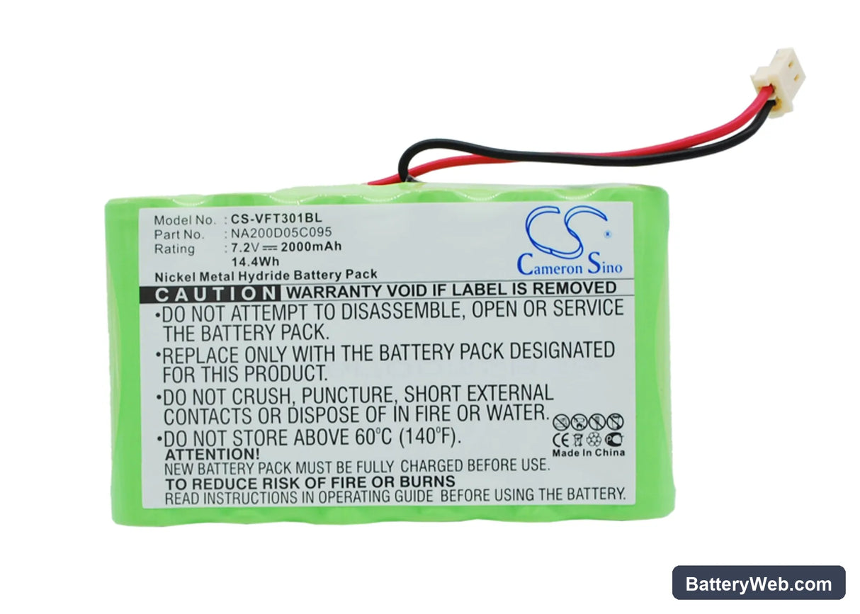 VeriFone Nurit 3010 Replacement Battery, 7.2V, 2000mAh, Ni-MH 1
