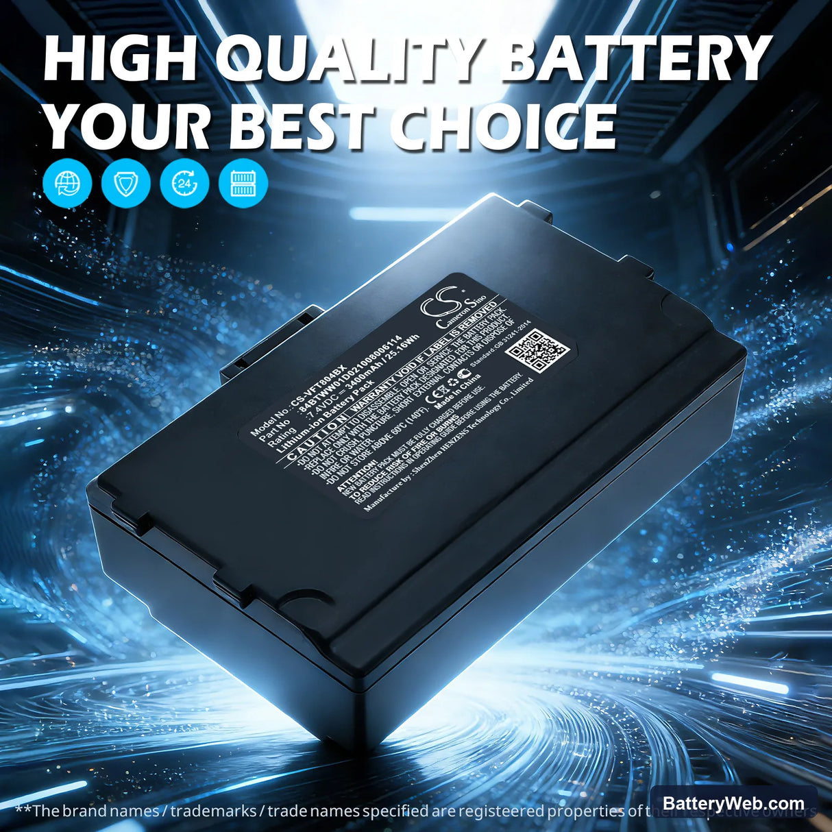 VeriFone Nurit 8040 Replacement Battery, 7.4V, 3400mAh, Li-ion 7