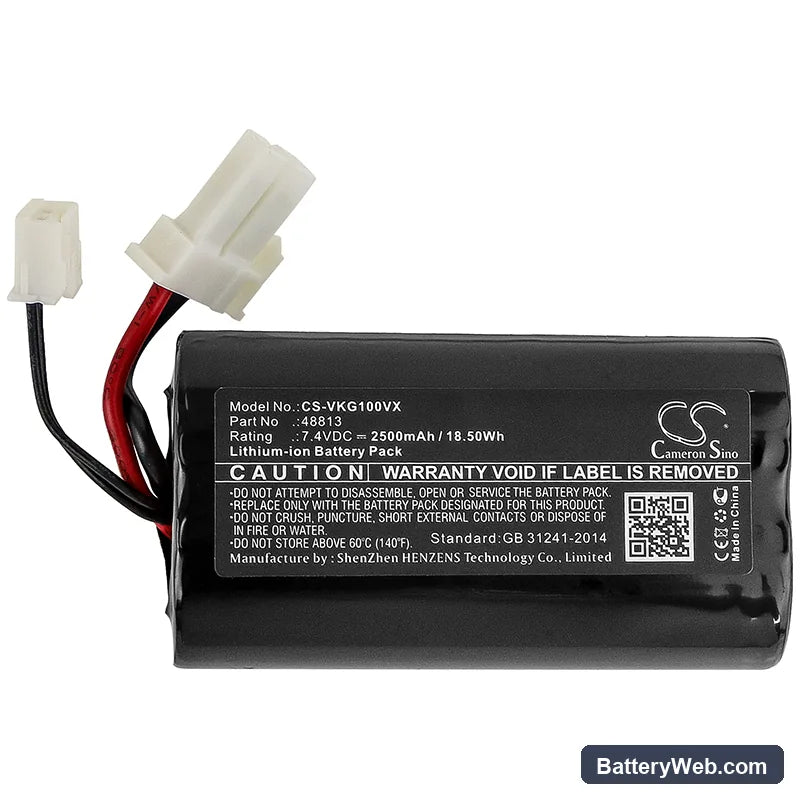 Vorwerk Kobold VG100 Replacement Battery, 7.4V, 2500mAh, Li-ion 3