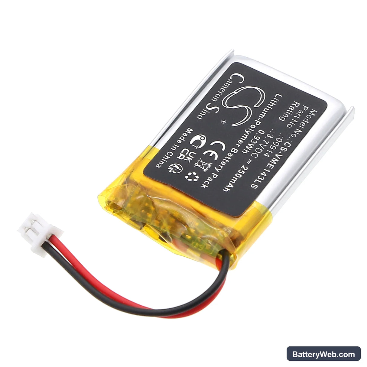 VIMAR 14397 Replacement Battery, 3.7V, 250mAh, Li-Polymer 2